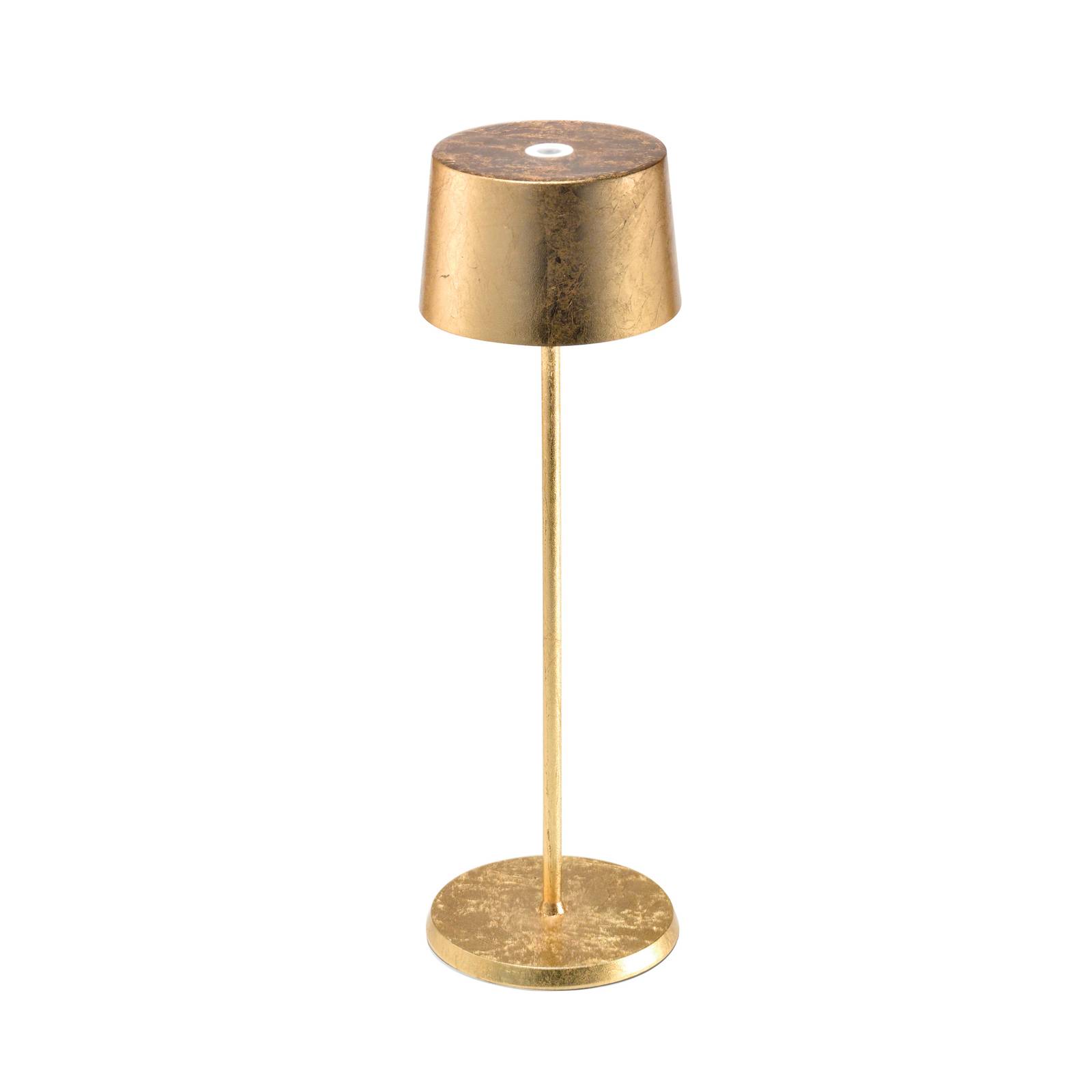Zafferano Olivia 3K Akku-Tischlampe gold 3K, dimmbar, messing / gold, für Wohn- / Esszimmer, Aluminium, Modern
