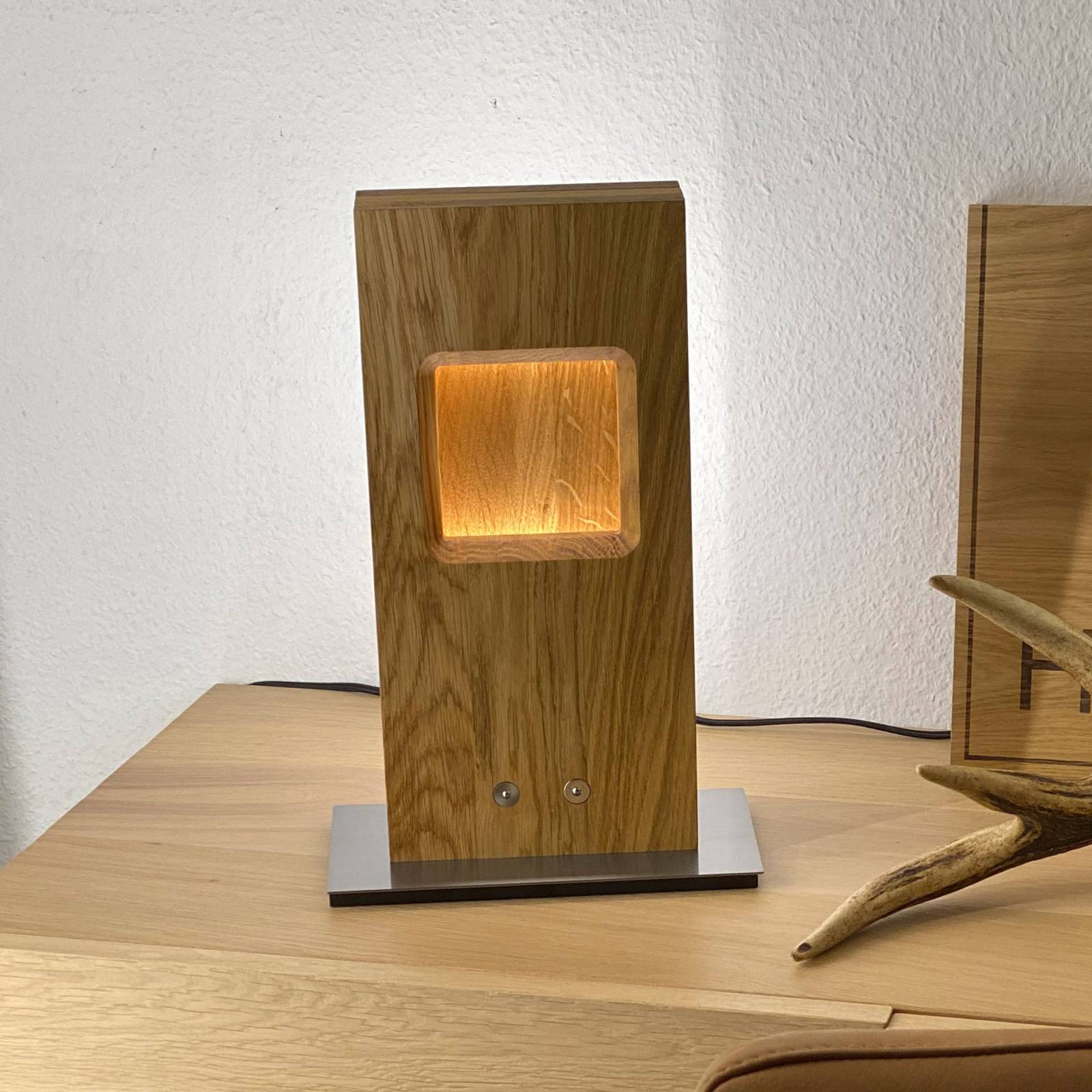 HerzBlut Tischlampe Pan, dimmbar, Holz hell, für Wohn- / Esszimmer, Holz, Tischlampe