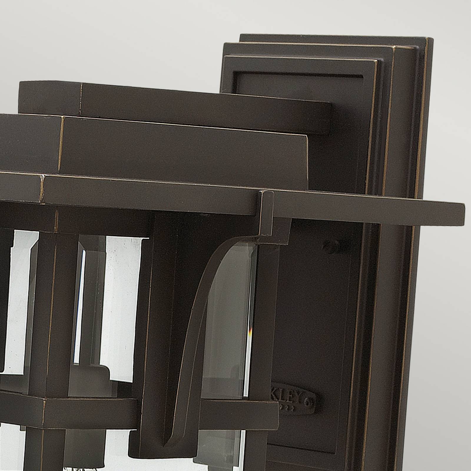 HINKLEY Aussenwandleuchte Manhattan L, dimmbar, bronze / altmessing, Aluminium, Wandleuchte außen