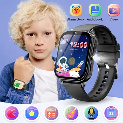 LIGE Kinder-Smartwatch für 3–12 Jahre, 22 Puzzlespiele, Gute-Nacht-Geschichten, englische Image