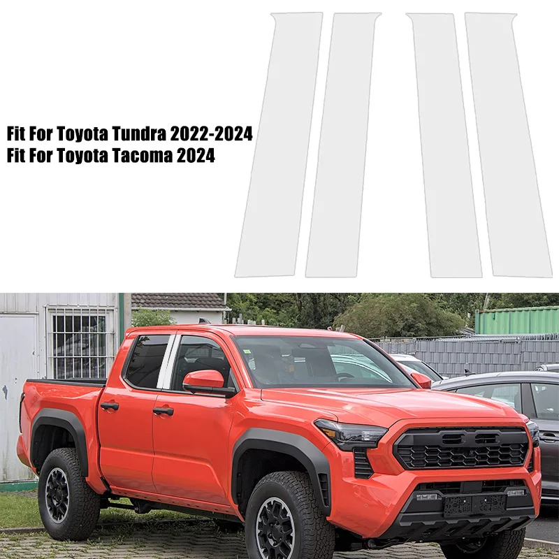 4 Stück Auto Säulen pfosten Fenster Tür Säule Verkleidung Abdeckung Aufkleber für Toyota Tacoma 2022 Tundra 2013-2017 Auto Außen Styling Dekor Image