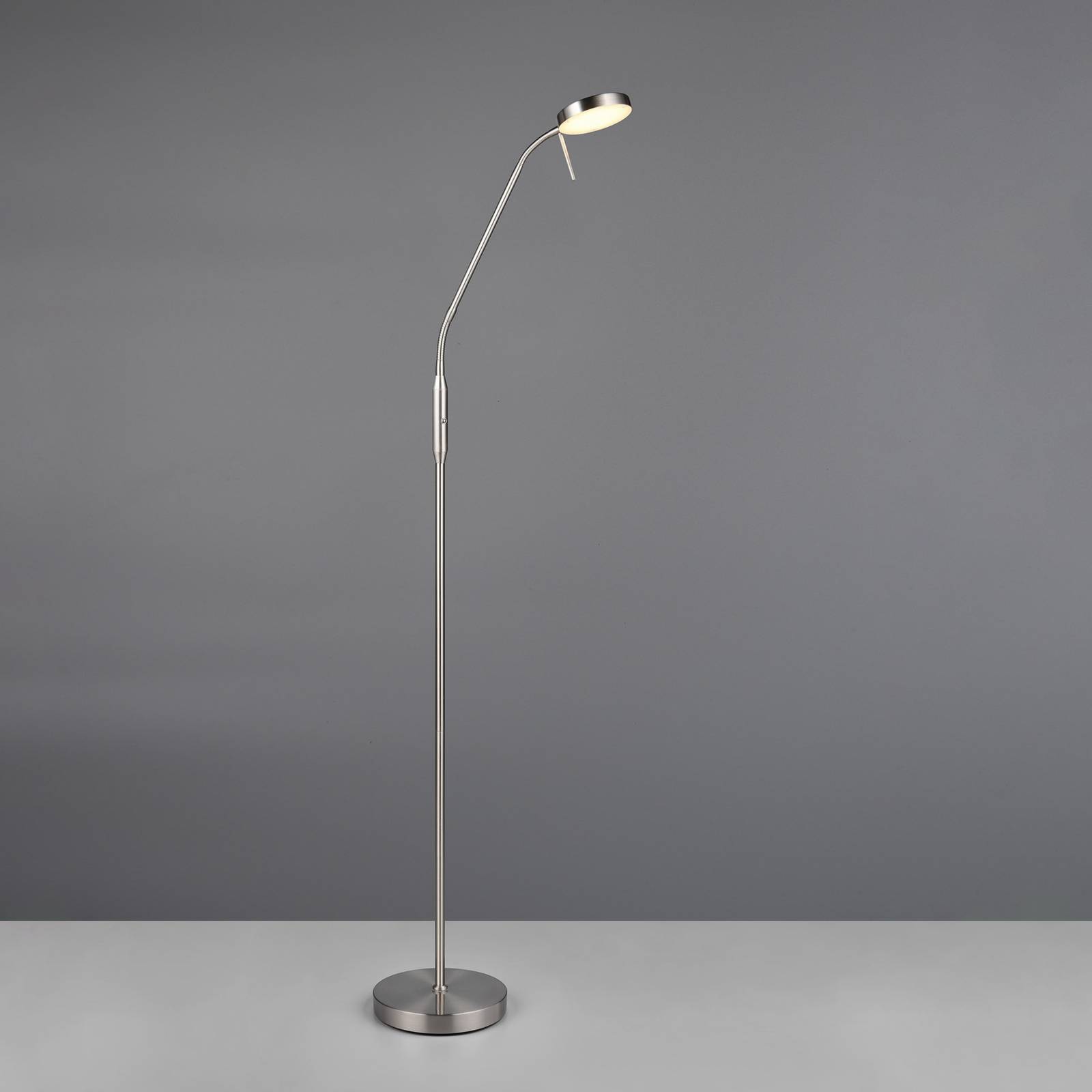 Reality Leuchten LED Stehlampe Moreno, dimmbar, alu / grau / zink, für Wohn- / Esszimmer, Metall, LED Stehlampe