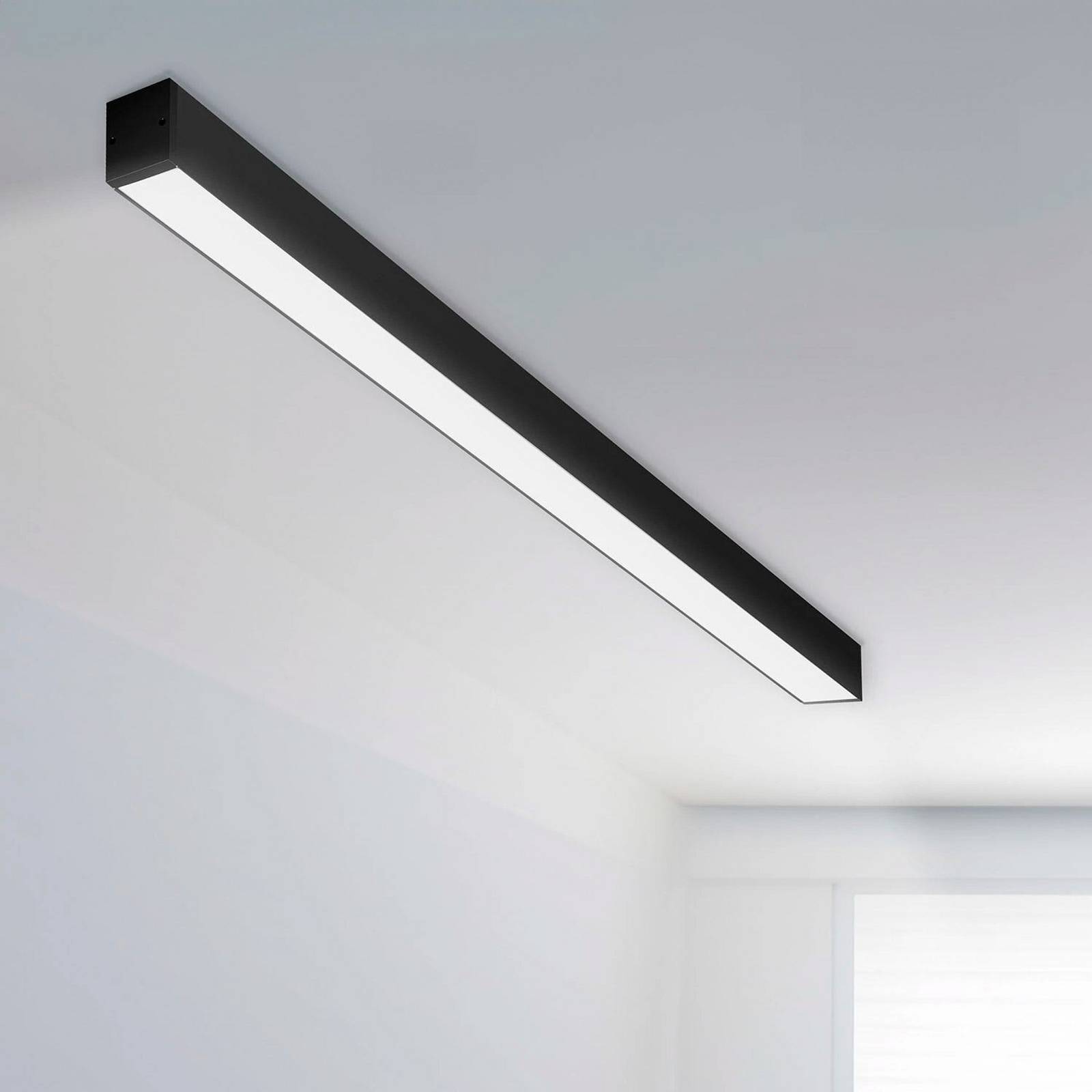The Light Group SLC LED-Deckenleuchte Click für Länge 112 cm, schwarz, CCT Click, dimmbar, schwarz, für Wohn- / Esszimmer, Aluminium, Modern, Lichtleiste