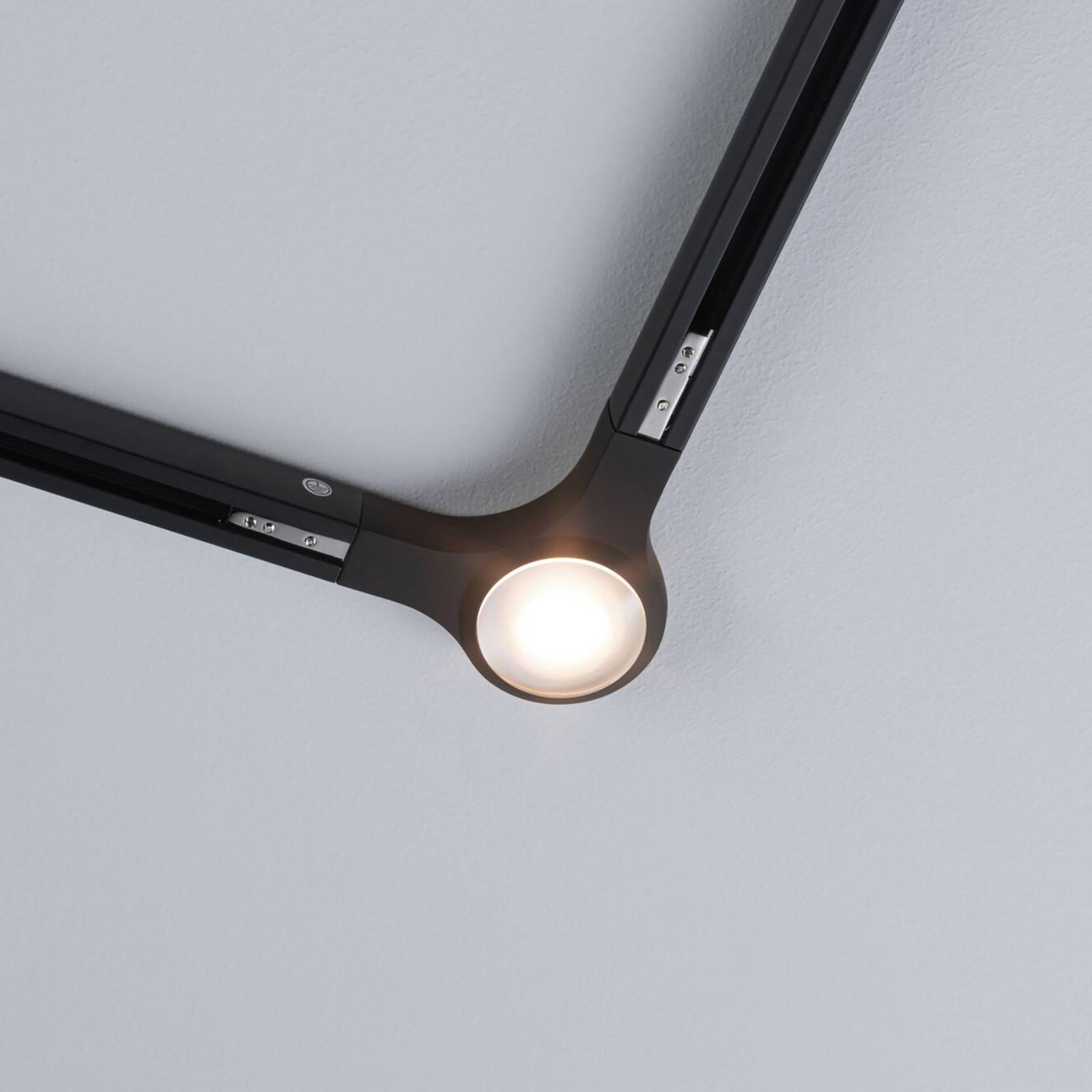 Paulmann URail L-Verbinder LED-Leuchte 827 schwarz URail, dimmbar, schwarz, für Wohn- / Esszimmer, Metall, Modern