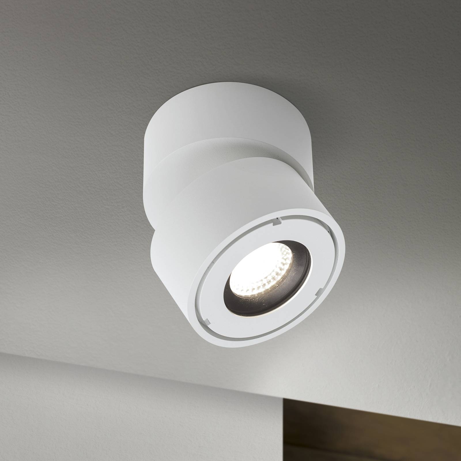 ORION LED-Außenstrahler Harvey, weiß, Ø 10 cm, Aluminium-Druckguss dimmbar, weiß / opal, Aluminium, Modern, LED Außenleuchte