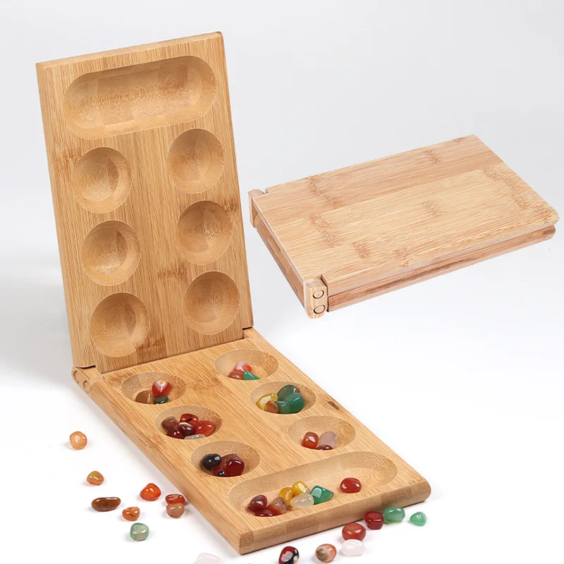 Mancala Afrikanische Edelstein Schach Klassische Strategie Puzzle Spielzeug Party Spiel Klapp Schachbrett Kinder Pädagogisches Logisches Denken Spielzeug Image