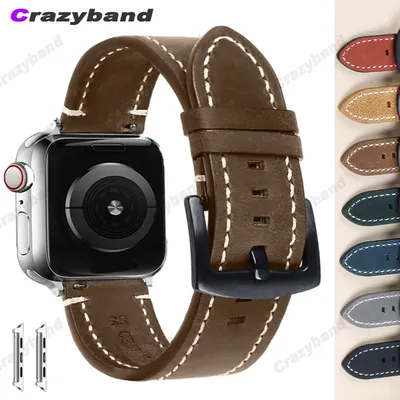 Echtes Leder für Apple Watch Ultra 2 49 46 mm 42 mm 44 mm 40 mm 45 mm 41 mm 38 mm Armband für iWatch Image