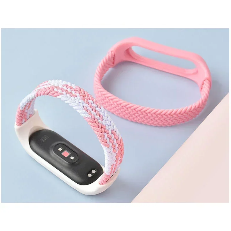 Geflochtene Solo Loop für Xiaomi Mi Band 7 Uhrenarmband Nylon-Armband NFC-Armband Smart Mi Band 6 Gürtel Correa auf Mi Band 8 7 6 5 4 3 Image