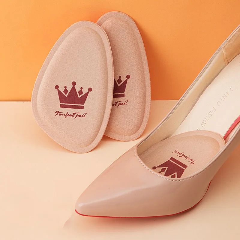 1 Paar rutschfeste Kronen-Vorfußpolster für Damen, Schmerzlinderung, Fußpflegepolster, High Heels, halbe Größe, Einlagen, Sohlenfußpolster Image