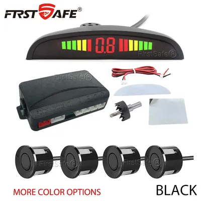 FirstSafe Car Parking Sensor Kit LED Display With 22mm 4 Sensors Radar Detector System Universal All