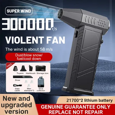 Mini Air Blower 300000 RPM Handheld Electric Turbo Jet Fan 58m/s Wind Speed Brushless Motor Violent