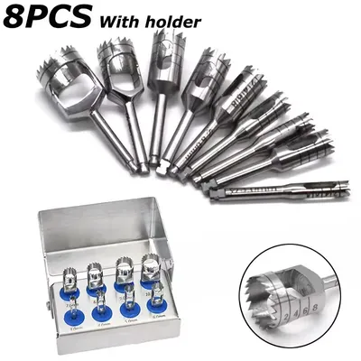 8Pcs/box Dental Implant Tissue Punch Kit Trephine Burs Bone Graft Drills Surgical Instruments Tool
