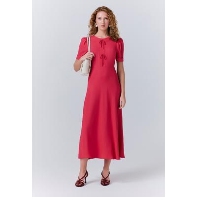 Ghost Louisa Crepe Bow Midi Dress