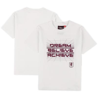 Aston Villa Slogan T-Shirt – gebrochenes Weiß – Jungen Image