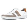 Sneaker PIUS GABOR, Herren, Gr. 11 (46), weiß, orange, beige, Nappaleder, Veloursleder, kontrastfarbene Details, sportlich, Schuhe, Freizeitschuh, Halbschuh, Schnürschuh in Bequemweite G (=weit)