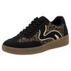 Plateausneaker RIEKER SPORT, Damen, Gr. 41, schwarz (schwarz, leo), Nubuklederimitat, animal-print, sportlich, Schuhe, Freizeitschuh, Halbschuh, Schnürschuh in veganer Verarbeitung