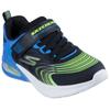 Sneaker SKECHERS "MICROSPEC MAX ADVANCE", Kinder, Gr. 29, schwarz, blau, limette, Textil, Lederimitat, kontrastfarbene Details, sportlich, Schuhe, Freizeitschuh mit Klettverschluss, Größenschablone zum Download
