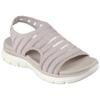 Sandale SKECHERS "FLEX APPEAL 4.0-BOLDEST", Damen, Gr. 40, grau (steinfarben), Textil, casual, Schuhe, Trekking Sandale mit Stretch Fit Funktion, Topseller