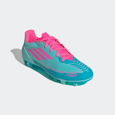 Fußballschuh ADIDAS PERFORMANCE "F50 CLUB MESSI FG/MG", Gr. 44,5, flash aqua, lucid pink, lucid cyan, Synthetik, sportlich, Schuhe Image