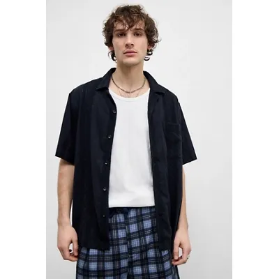 BDG Black Broderie Shirt - Black M at Urban Outfitters