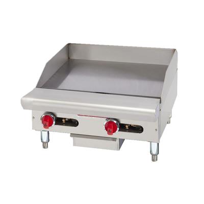 American Range ARSMG-24 NG 24" Gas Commercial Griddle w/ Manual Controls - 1" Steel Plate, Natural Gas, Stainless Steel, Gas Type: NG