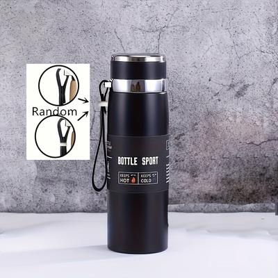 TEMU Insulated Stainless Steel Water Bottle With Portable Lid, Thermal For Hot Or Cold Drinks – Ideal For And Travel Image