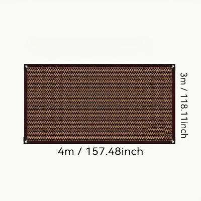 TEMU 1pc Outdoor Brown Sunshade Sail Canopy, Thickened Net With Grommets For Patio, Garden, Or Backyard, Pe Fabric For Partial Shade And Airflow Image