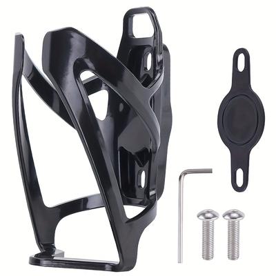 TEMU 1pc Bike Water Bottle Cage For Airtag Holder - Pc Black Anti-theft With Installation, Fits Mountain/road Bikes, Outdoor Cycling Accessories Image