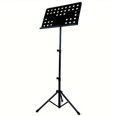 TEMU Portable Folding Music Stand - Adjustable & Extendable For Guitar, Drum, Kite, Erhu, Violin | Ideal For Performances, Bands & Travel | Includes Notebook & Projector Holder