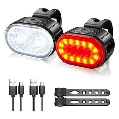 LED-Fahrradlicht, vorne und hinten, Fahrradlicht, USB-Aufladung, wasserdicht, vorne und hinten, Image