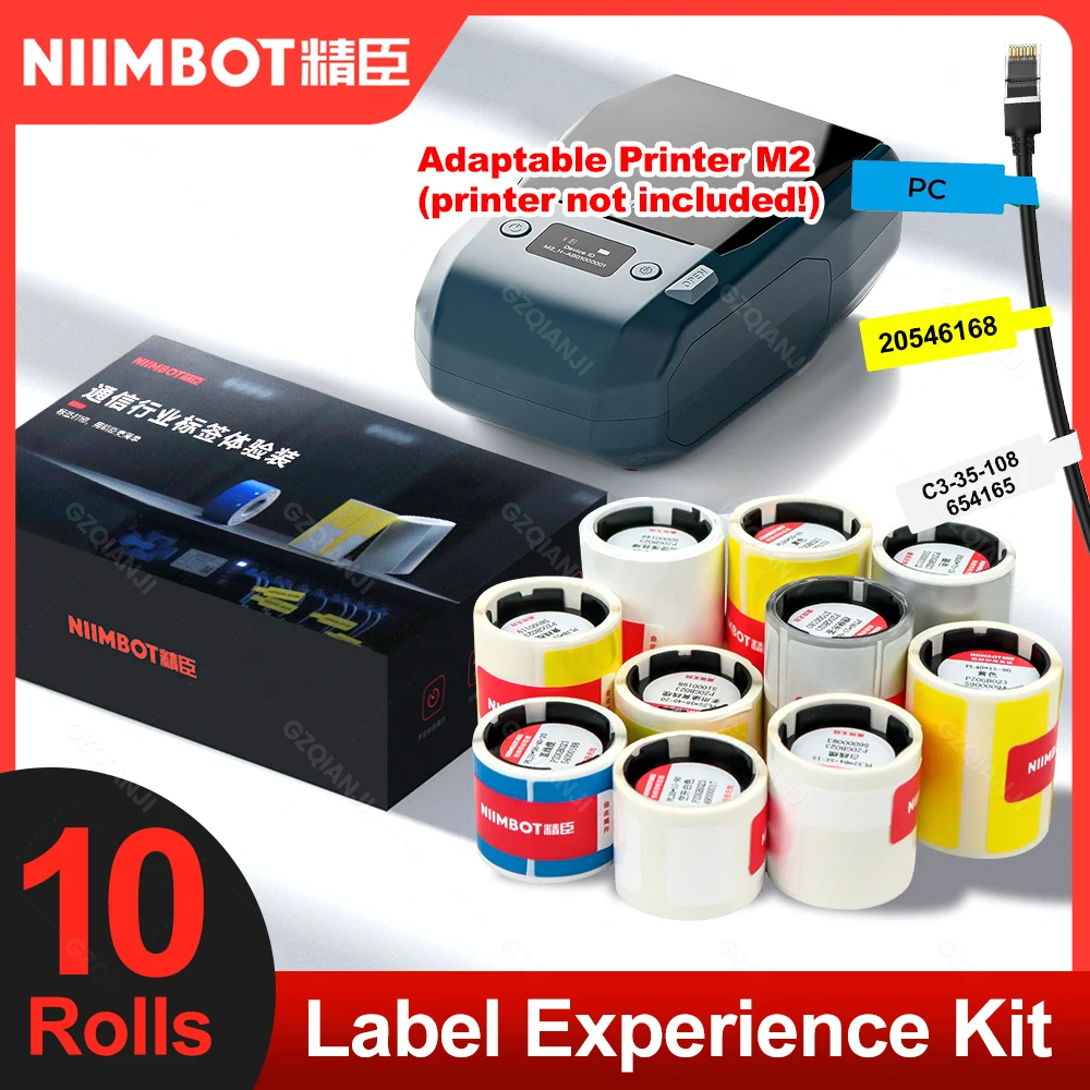 10 Rollen Original Niimbot M2 Kabeletikettenaufkleber Selbstklebender wasserdichter Preisschild Thermopapierrollen Langfristige Aufbewahrung Image