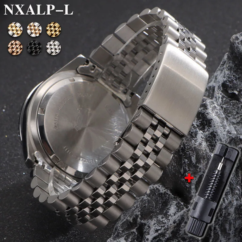 Edelstahlarmband für Rolex Daytona Submariner GMT Yacht-Master Armband mit gebogenem Ende für Jubilee-Uhrenarmband 18/19/20/21/22 mm Image