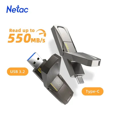 Netac USB 3,2 Pen Drive Solid State 128GB 256GB 512GB 1TB 550 MB/s Typ C USB-Flash-Laufwerk versand kostenfrei Pen drive für Laptop-Handy Image