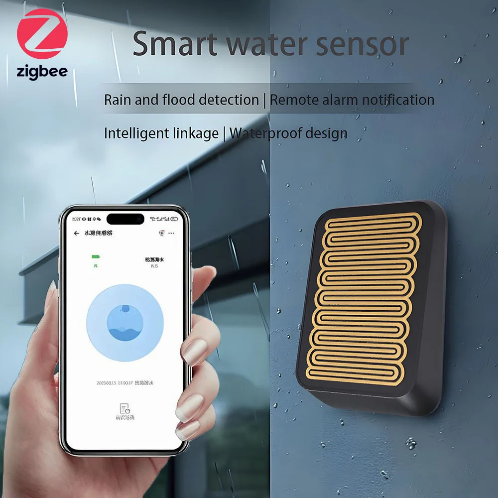 eWelink Zigbee Smart Rain Sensor für drahtlose Regenerkennung im Freien mit wasserdichtem Design, Zigbee Hub erforderlich, Verknüpfungssteuerung Image