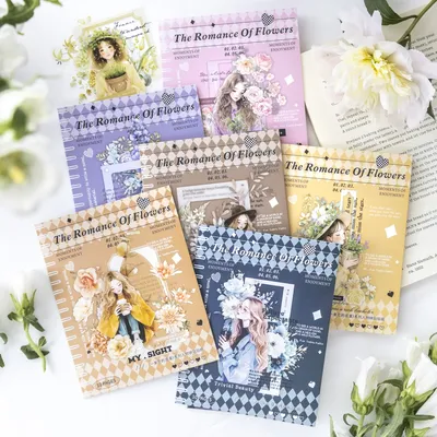 10 Teile/satz PET Aufkleber Blumenmädchen Serie Charakter Frühling Hintergrund Aufkleber Romantische Große Tagebuch Dekoration Aufkleber Pack Image