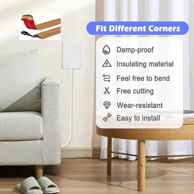 1PC 1M/39,37 Zoll Kabelschutz Boden Flex Kanal Flammhemmender Kabelschutz Bodenisolierter Draht Concealer