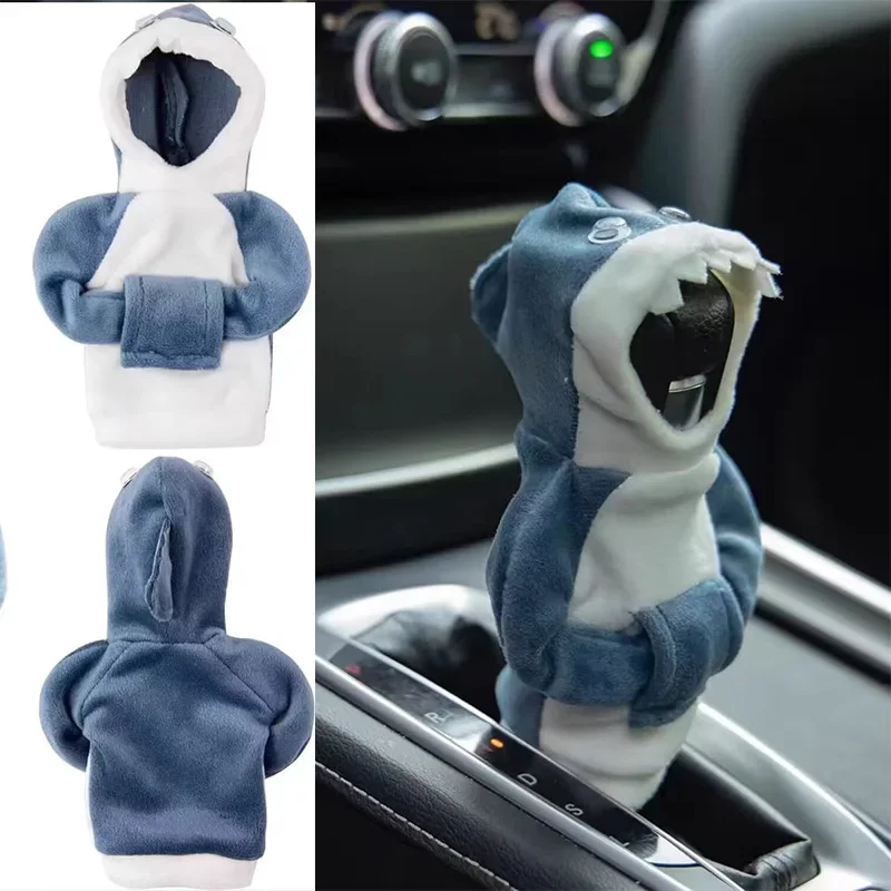 Auto Hand Griff Getriebe Sweatshirt Hai Frosch Hoodie Shift Cap Mode Shift Hoodie Auto Schaltknauf Abdeckung Auto Mode Zubehör Image