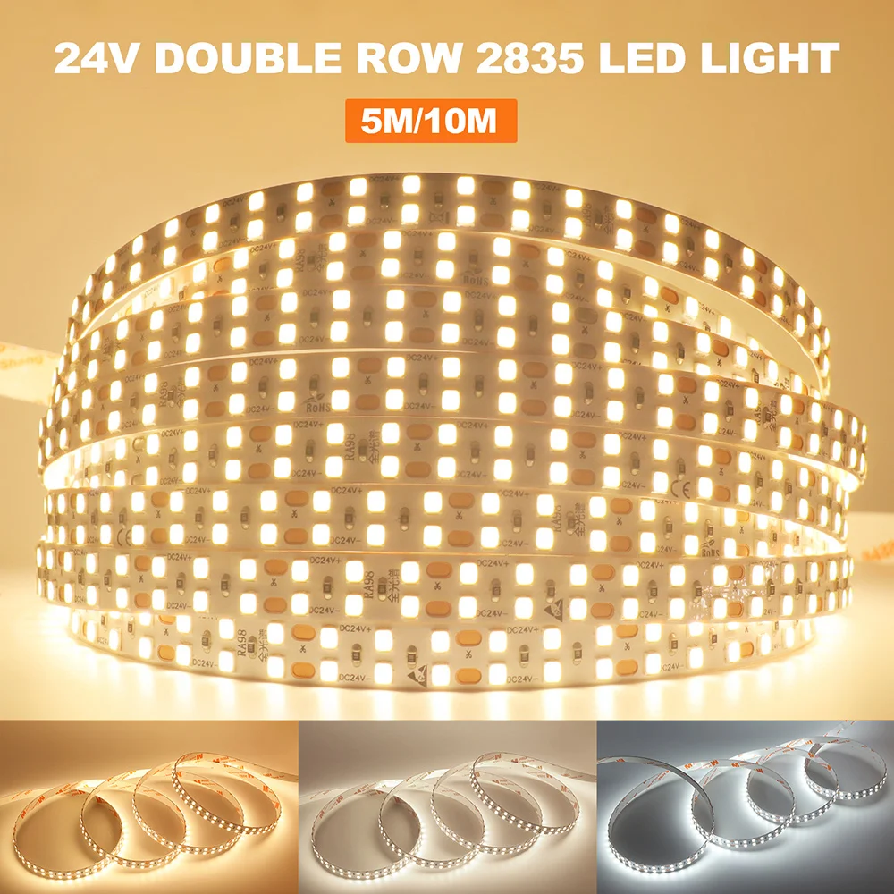 LED-Streifenlicht RA98 5 m 10 m 2700 K 3000 K 3500 K 4000 K 5000 K 6000 K 24 V 2835 120 240 LEDs Flexible Bandbeleuchtung 5 mm/8 mm/10 mm PCB Image