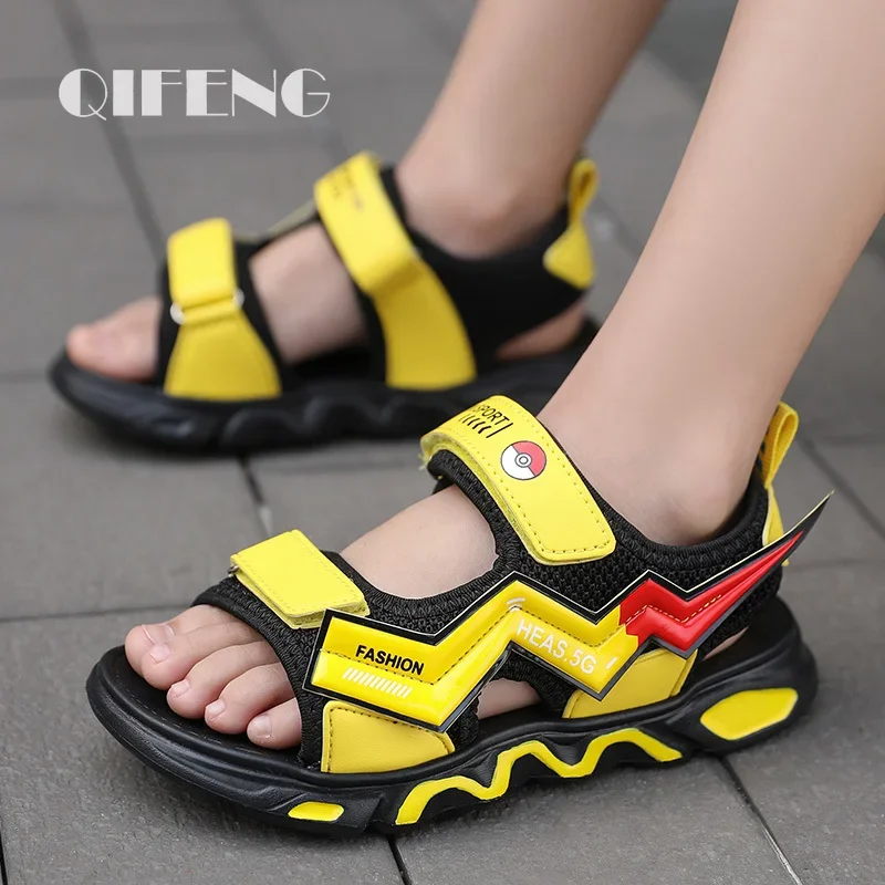 2025 Kinder Schuhe Jungen Sandalen Kinder Mode Sommer 5 8 Cartoon Casual Flache Sandale Teenager Coole Spinne Sport Sandalen Licht