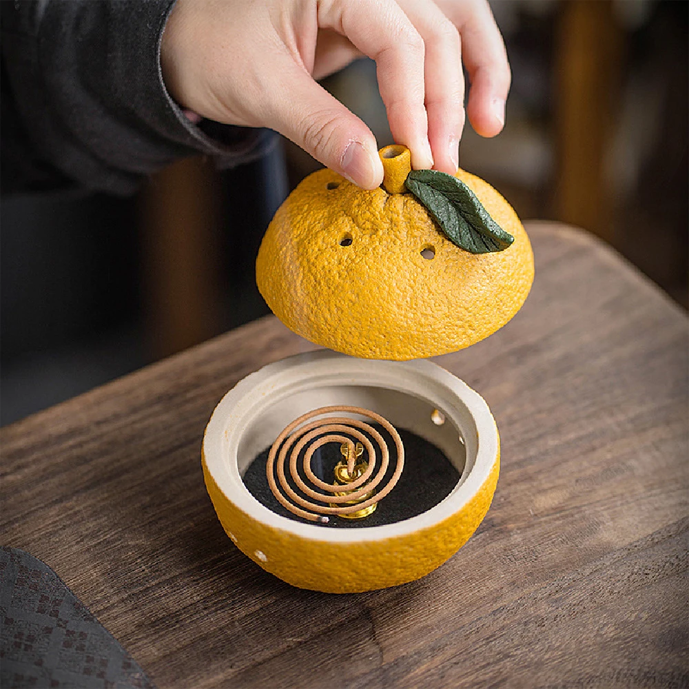 Keramik Obst geformte Weihrauch brenner und tragbare Kürbis Weihrauch brenner, Meditation Yoga Home Decoration Weihrauch brenner Image