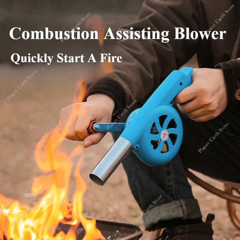 Handkurbel Luft Gebläse Grill Fan Kleine Tragbare BBQ Grill Gebläse Outdoor Picknick Camping Grill Zubehör Hand Werkzeuge Image