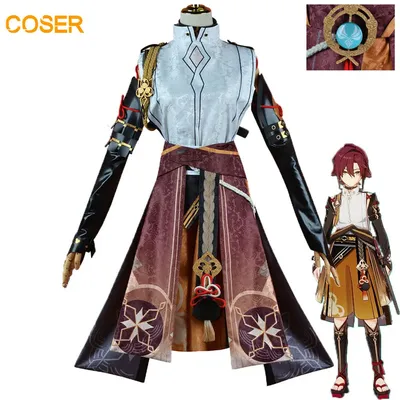 Spiel Genshinimpact Shikanoin Heizou Cosplay Kostüm Perücke Komplettset mit Zubehör Halloween Party Kostüm Cosplay Outfits Image