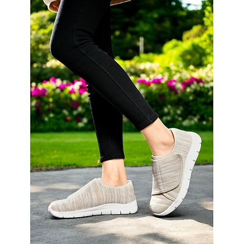 Orthopädische Damen-Wanderschuhe – leichte, verstellbare Slip-On-Sneaker für Senioren und Pflegekräfte Image