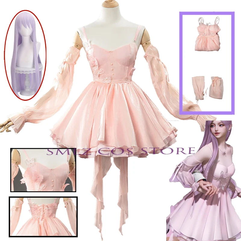 Spiel Liebe und Deepspace Cosplay Mc Hunter Cosplay Mädchen Frauen Rosa Kleid Uniform Anzug Party Spielen Outfits für Sexy Mädchen Rock