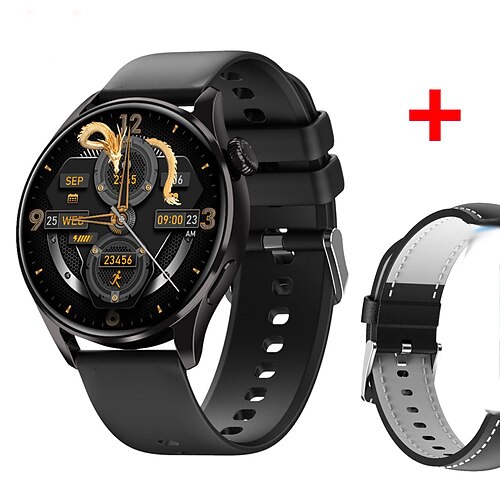 696 CY32 Smartwatch 1.39 Zoll Smartwatch Fitnessuhr Bluetooth Schrittzähler Anruferinnerung Schlaf-Tracker Kompatibel mit Android iOS Herren Freisprechanrufe Nachrichtenerinnerung IPX-0 46mm Image