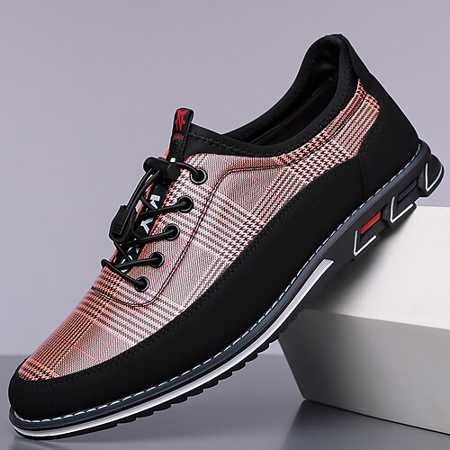 Schwarze Karo-Sneaker für Herren mit Schnürung – bequeme Schuhe für lässige und sportliche Ausflüge Image