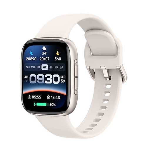 GTX20 Smart Watch 1,85 Zoll Smartwatch Fitness-Laufuhr Bluetooth Schrittzähler Anruf-Erinnerung Schlaf-Tracker für Android iOS Frauen Männer Freisprech-Anrufe Nachrichten-Erinnerung IP 67 38mm Image