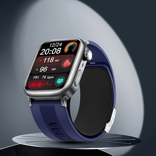 696 TK66 Smartwatch 2.06 Zoll Smartwatch Fitnessuhr Bluetooth EKG PPG Schrittzähler Anruferinnerung Kompatibel mit Android iOS Herren Freisprechanrufe Nachrichtenerinnerung IP 67 49mm Uhrengehäuse Image