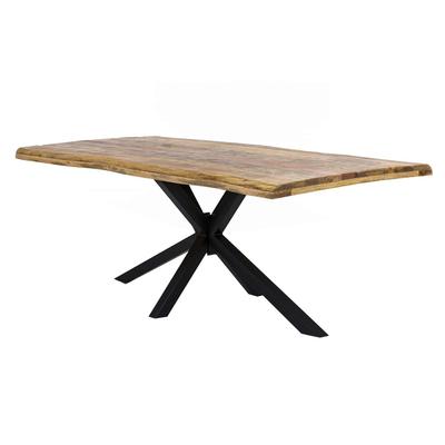 MiaMöbel Esstisch 'Vanaja' 200x100 cm, Mango/Antikschwarz Massivholz, Metall Mango Modern Image