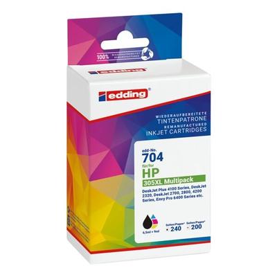 Edding Tintenpatronen-Multipack »EDD-704« ersetzt Hewlett Packards »3YM62AE/3YM63AE« Nr schwarz Image